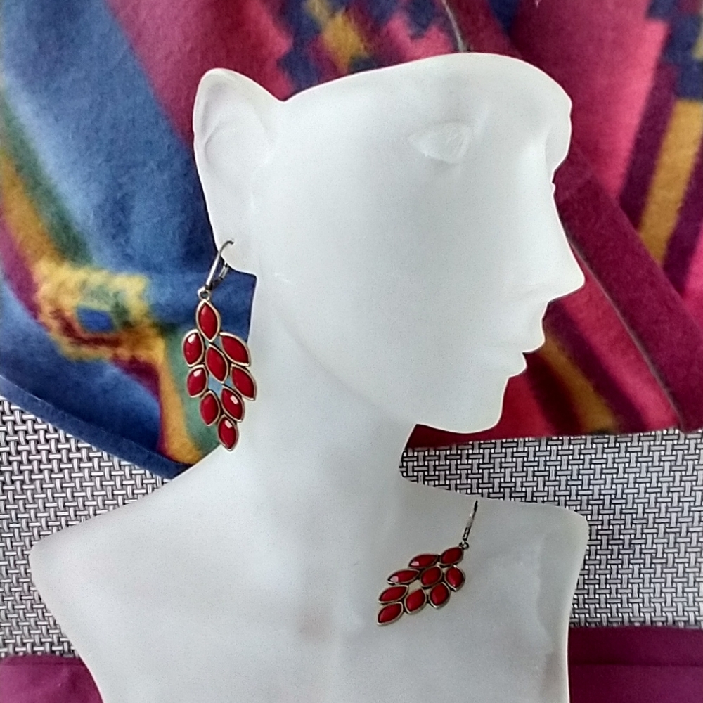 antique leaf chandelier earrings